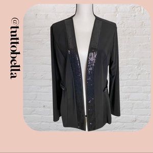 Travel Elegance Sequined Open Front Cardigan